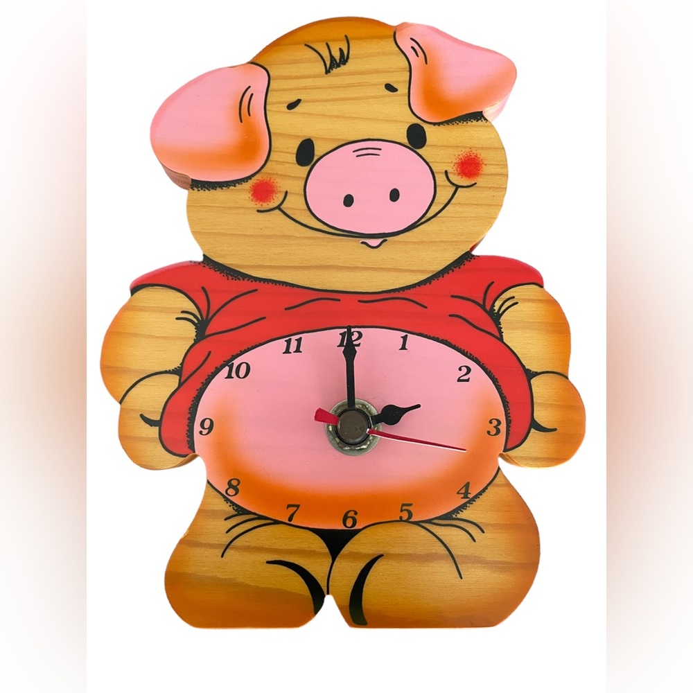 Bartolucci Italy Pig Clock Italian Child’s Wall Clock, Works, GUC.